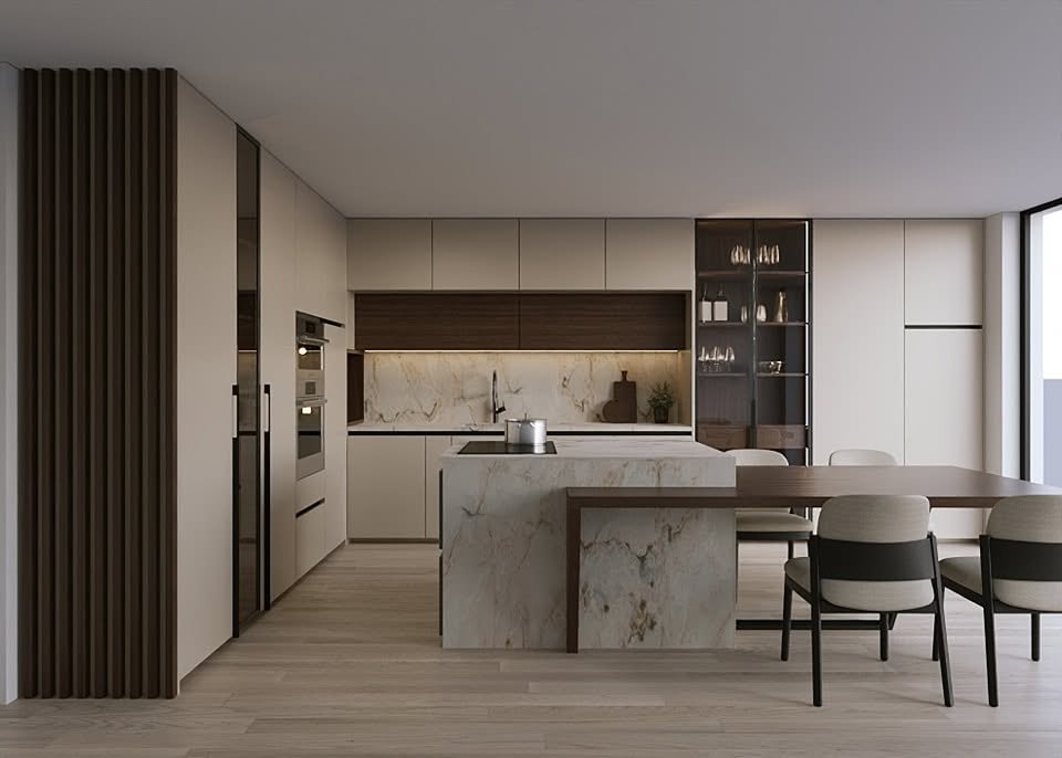Cozinha com Mesa Integrada